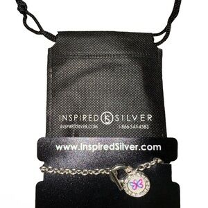 Thyroid cancer awareness bracelet NWT Butterfly Charm Toggle w/ dust bag